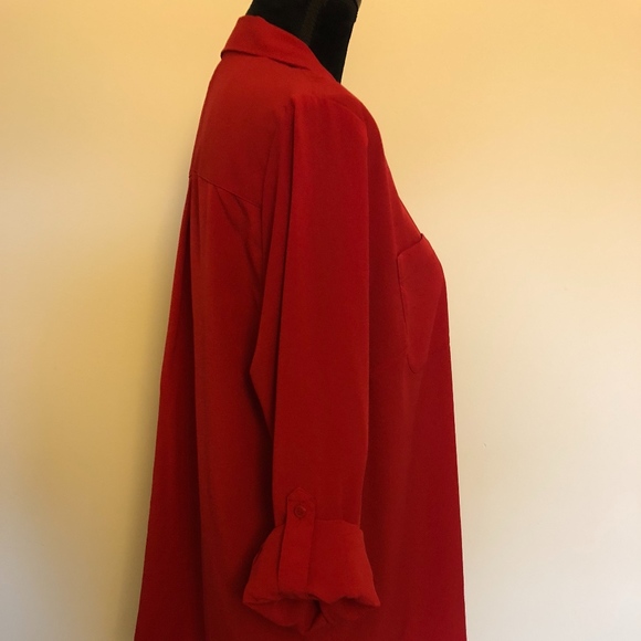 Talbots Petites red button down shirt - Picture 4 of 7